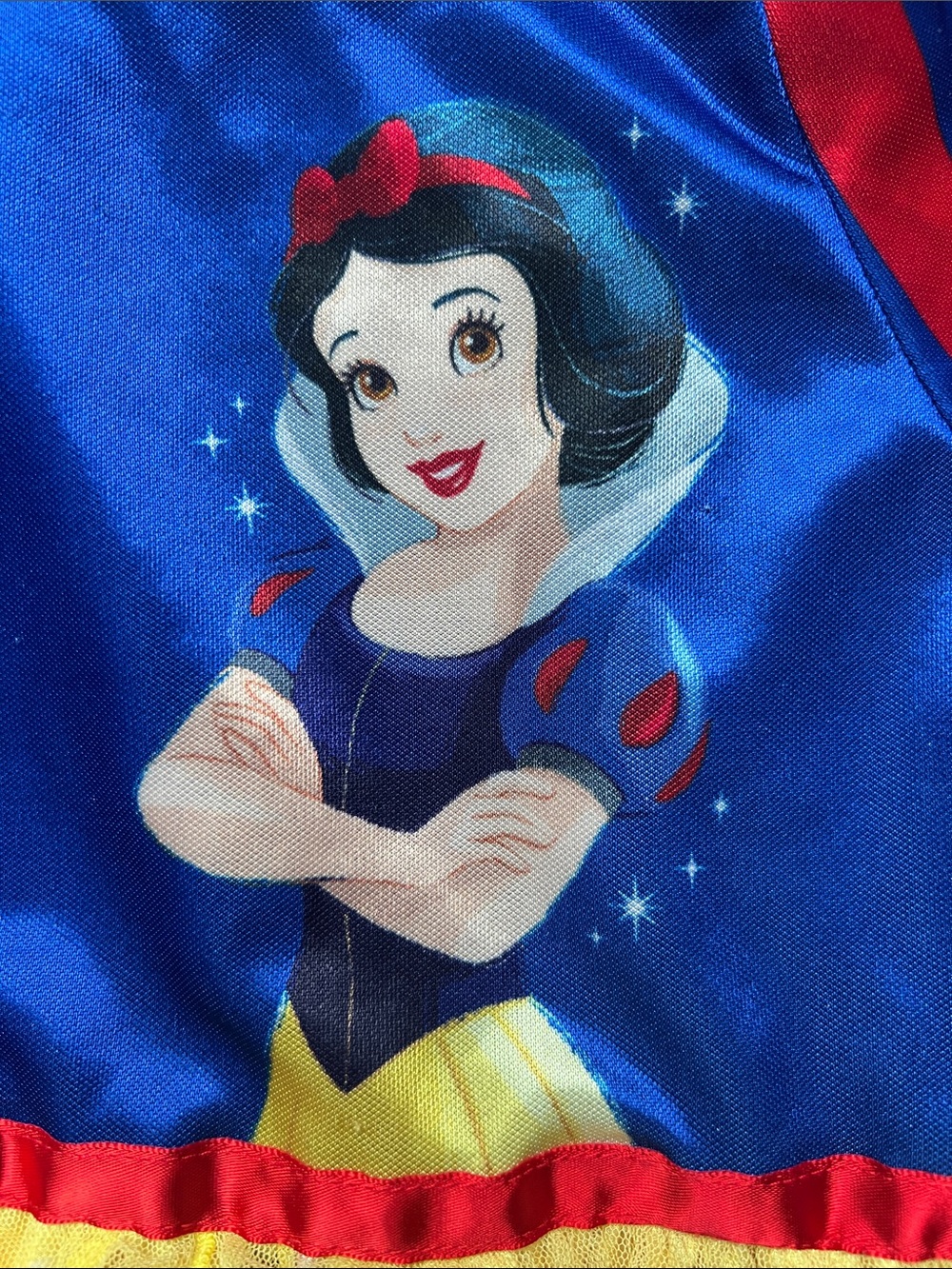 Disney Snow White Girls Nightgown in Royal Blue with Yellow & Red Apples Size 6 - Picture 3 of 16
